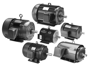 6 Black Electric Motors from 1/3 to 30 HP